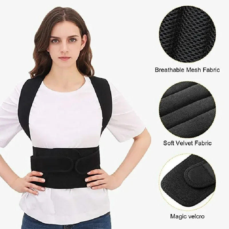 Adjustable Back Posture Corrector with Breathable Straps