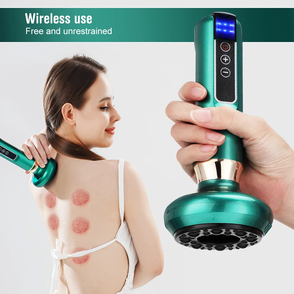 Electric Cupping Therapy Massager – 6/12 Gear Vacuum Suction with Heat, Gua Sha Scraping & Anti-Cellulite Body Slimming