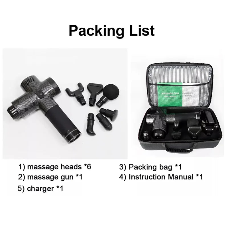 Fascial Massage Gun – Electric Percussion Pistol for Deep Tissue Muscle Relaxation, Pain Relief & Full-Body Massage