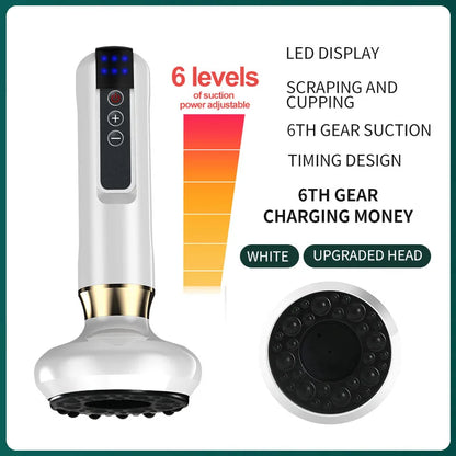 Electric Cupping Therapy Massager – 6/12 Gear Vacuum Suction with Heat, Gua Sha Scraping & Anti-Cellulite Body Slimming