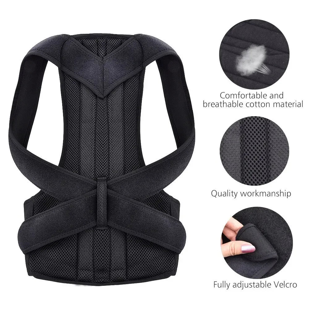 Adjustable Back Posture Corrector with Breathable Straps