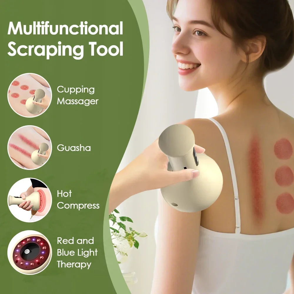 Smart Cupping Massage Machine – 9 Levels Suction, Red Light Heating, Anti-Cellulite Therapy