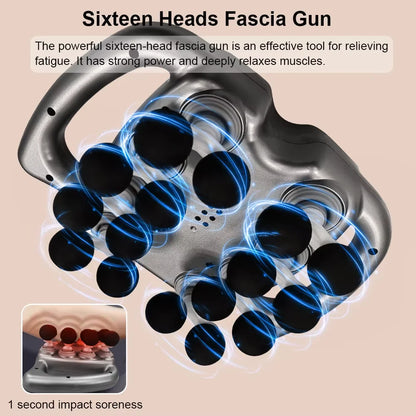 Professional Fascia Massage Gun – Deep Tissue Relief with 16 or 6 Interchangeable Heads