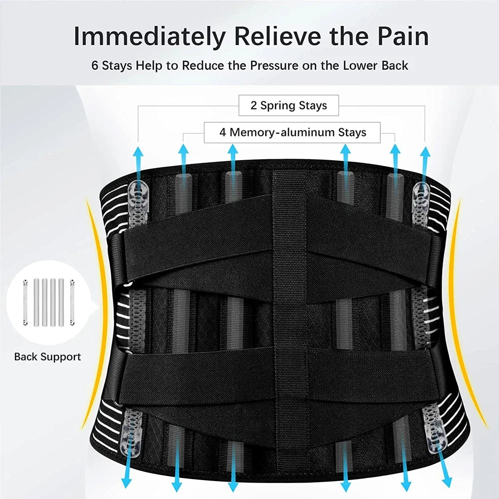 Back Brace for Lower Back Pain – Lumbar Support Belt for Men & Women, Breathable Waist Support for Sciatica & Herniated Disc Relief