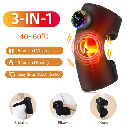 3-in-1 Electric Heating Massager – Heat, Vibration & Compression Therapy for Shoulder, Knee & Calf Pain Relief