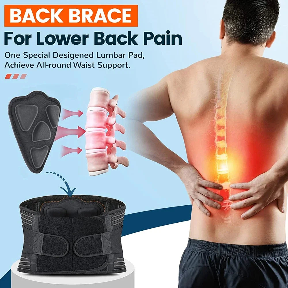 Back Brace for Lower Back Pain – Lumbar Support Belt for Men & Women, Breathable Waist Support for Sciatica & Herniated Disc Relief