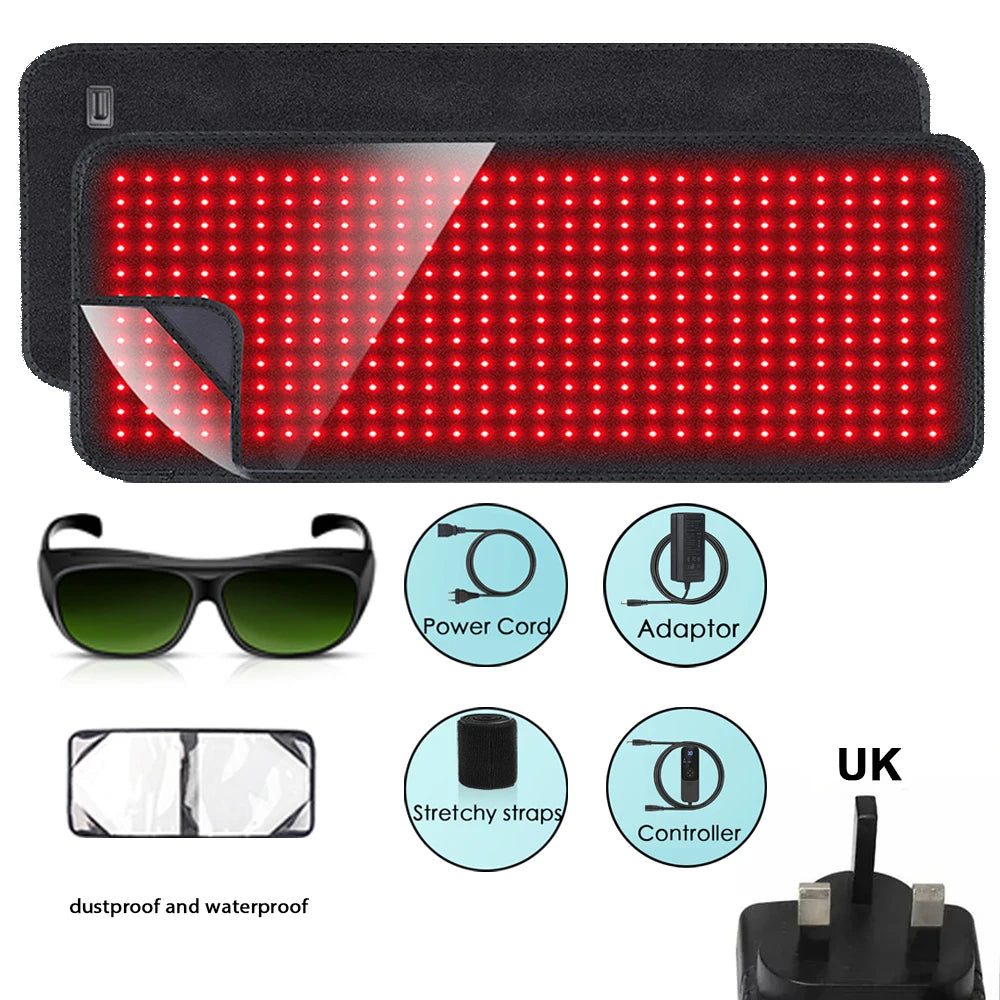 Updated Red Light Therapy Heating Pad for Body Infrared Light Device Cushion Mat Waist Back Shoulder Muscle Pain Relief Relax