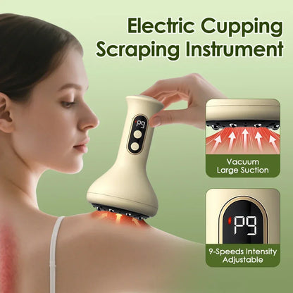 Smart Cupping Massage Machine – 9 Levels Suction, Red Light Heating, Anti-Cellulite Therapy