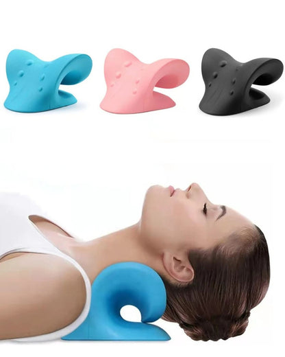 Cervical Neck Stretcher & Traction Pillow Chiropractic Relief for Neck, Shoulder & Upper Back Tension